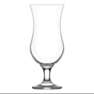 Koktélpohár készlet, LAV Fiesta, 390 ml, 6 db, 7,5 x 18,2 cm, átlátszó, üveg, rövid szárú, atipikus formájú