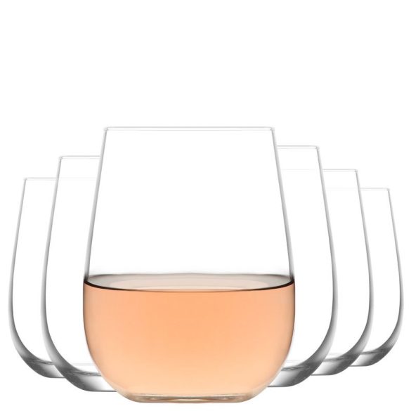 Ivópohár készlet, LAV Gaia, 475 ml, 6 db, 7 x 11,1 cm, átlátszó, üveg, vízhez és italokhoz, kényelmes fogású