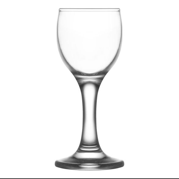 Likőrös pohár készlet, LAV Misket, 55 ml, 6 db, 4,6 x 11,2 cm, átlátszó, üveg, talpas, mosogatógépben mosható