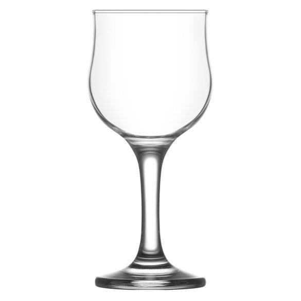 Borospohár készlet, LAV Nevakar, 200 ml, 6 db, 6,6 x 15,5 cm, átlátszó, üveg, vastag száras, elegáns dizájn