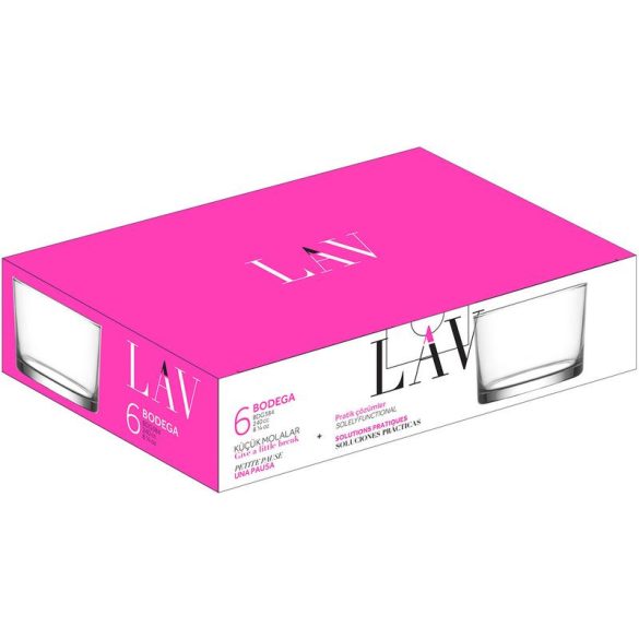 Ivópohár készlet, LAV Bodega, 240 ml, 6 db, 8,2 x 5,8 cm, átlátszó, üveg, italhoz
