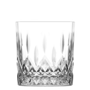 Whiskys pohár készlet, LAV Odin, 330 ml, 6 db, 8,4 × 9,1 cm, átlátszó, üveg, szilárd talp, ergonomikus forma