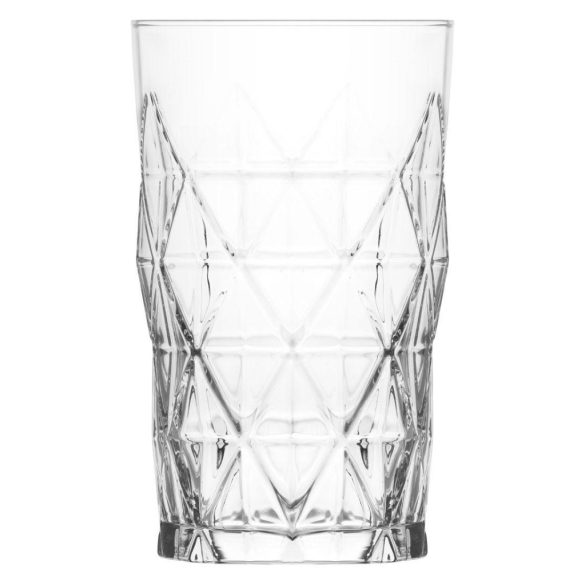 Ivópohár készlet, LAV Keops, 460 ml, 6 db, 8,1 x 13,5 cm, átlátszó, üveg, vízhez és üdítőkhöz, letisztult dizájn, karcsú forma