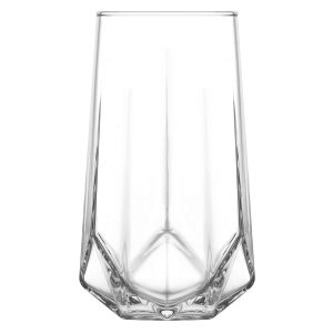 Ivópohár készlet, LAV Valeria, 460 ml, 6 db, 6,4 × 14 cm, átlátszó, üveg, elegáns kivitel, mindennapi használatra