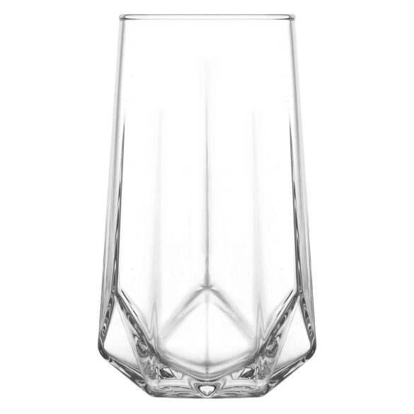 Ivópohár készlet, LAV Valeria, 460 ml, 6 db, 6,4 × 14 cm, átlátszó, üveg, elegáns kivitel, mindennapi használatra