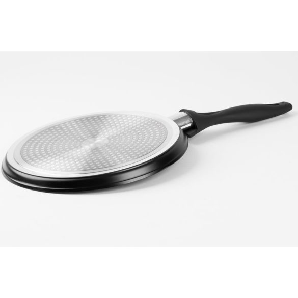 Palacsintasütő, MagicHome Black Line, 25 cm, fekete, márványbevonat, tapadásmentes, PFOA- és PFOS-mentes, minden tűzhelyhez, szilikon nyelű