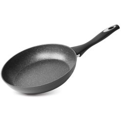   Serpenyő, MagicHome, Black Line 24 cm, fekete, márványbevonat, tapadásmentes, indukciós talp, minden tűzhelyhez, szilikon bevonatú nyél, PFOA-mentes