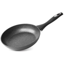   Serpenyő, MagicHome, Black Line 26 cm, fekete, márványbevonat, tapadásmentes, indukciós talp, minden tűzhelyhez, szilikon bevonatú nyél, PFOA-mentes