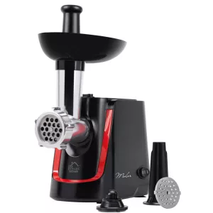 Elektromos húsdaráló, MagicHome Moler, 1340 W, 230 V, 3 az 1-ben, hátramenet, kolbásztöltő és kebbe tartozék, 1,5 kg/perc
