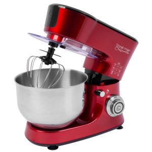 Konyhai robotgép, MagicHome Lenotre, piros/fekete, 1000W, 230 V, 3 az 1-ben, bolygókeverő rendszer, 6 sebességfokozat, nemesacél keverőedény