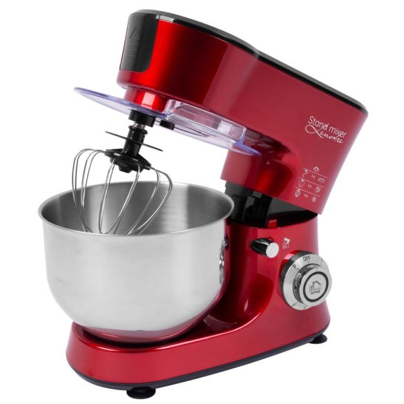 Konyhai robotgép, MagicHome Lenotre, piros/fekete, 1000W, 230 V, 3 az 1-ben, bolygókeverő rendszer, 6 sebességfokozat, nemesacél keverőedény
