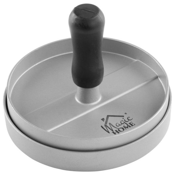 Hamburgerprés, MagicHome, 12 x 12 x 8 cm, grillezéshez, egyenletes sütéshez, egységes forma és magasság