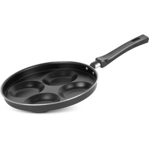 Palacsintasütő, MagicHome, 25 cm, 4 rekeszes, palacsintához és tükörtojáshoz, tapadásmentes, bakelit nyél, csak gáztűzhelyhez