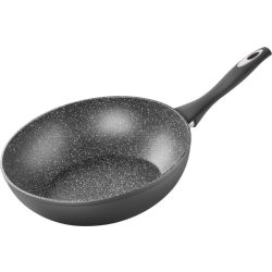   Wok serpenyő, MagicHome Black Line, 28 cm, fekete, különleges felület, minimális olajhasználathoz
