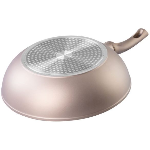 Wok serpenyő, MagicHome Coffee Brown Line, 28 cm, barna, alumíniumötvözet, tapadásmentes, márványbevonat, indukciós