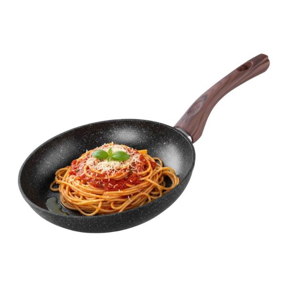 Serpenyő, MagicHome, Black Marble Line, 20 cm, fekete, tapadásmentes, 3 rétegű márványbevonat, indukciós alj, mosogatógépben mosható, PFOA-mentes