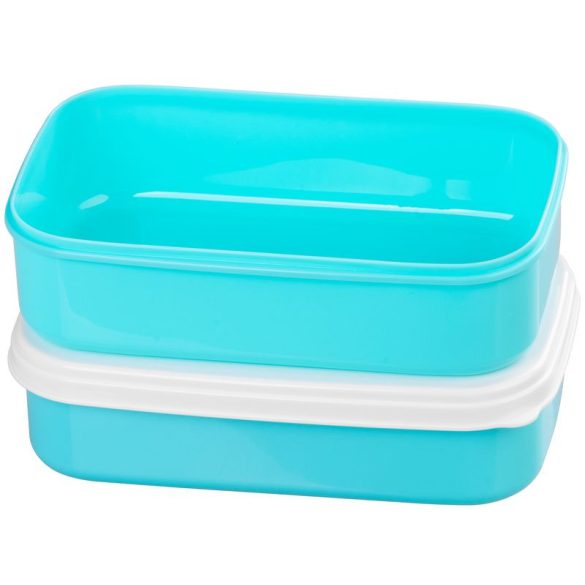 Tárolódoboz szett, MagicHome, türkiz, 2 db, 2000 ml (2 × 1000 ml), 208 × 135 × 124 mm, téglalap alakú, 2 részes, villával/kanállal, műanyag, mosogatógépben mosható, hűtő- és fagyasztóálló