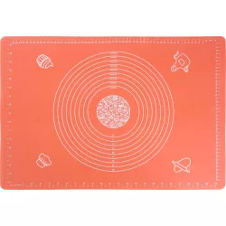   Szilikon tésztalap, MagicHome, 64 × 45 cm, piros, tapadásmentes, hőálló 260 °C-ig, sütőben használható, mosogatógépben mosható, rugalmas