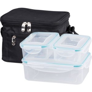 Tárolódoboz szett, MagicHome, átlátszó, 3 db, 1500/500/500 ml, téglalap alakú, termotáskával, műanyag, mikrózható, mosogatógépben mosható