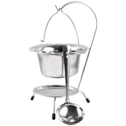   Tálalókészlet, MagicHome, mini bogrács állvánnyal és merőkanállal, 17 cm, 800 ml, rozsdamentes acél