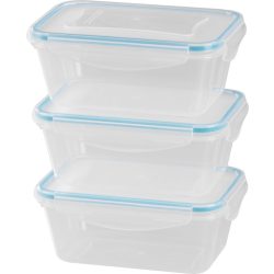   Tárolódoboz szett, MagicHome Lunchbox YH376, átlátszó, 3 db, 1000 ml, 189 x 131 x 77 mm, téglalap alakú, műanyag