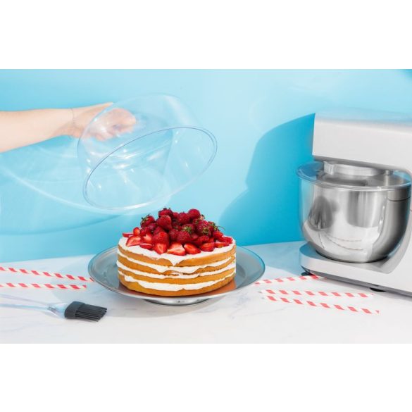 Tortatálca, MagicHome, 31 cm, rozsdamentes acél, átlátszó fedél, elegáns kialakítás, praktikus, egyszerű használat