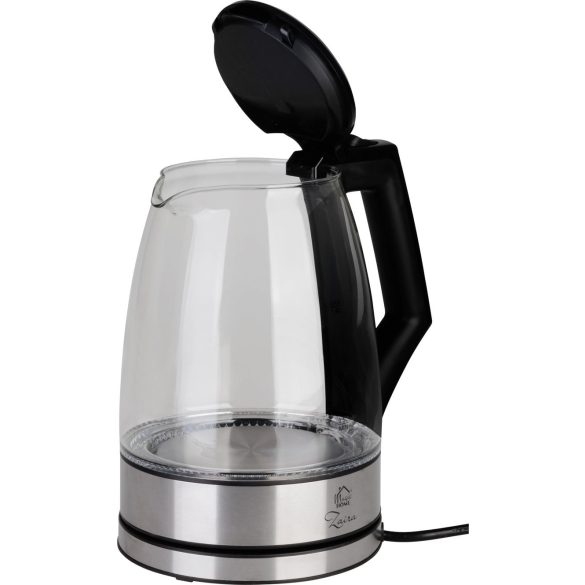 Vízforraló, MagicHome Zaira, 1800 ml, átlátszó, 1850–2200 W, gyorsforraló, rejtett fűtőszál, 360°-os talp, kivehető vízkőszűrő, automatikus kikapcsolás