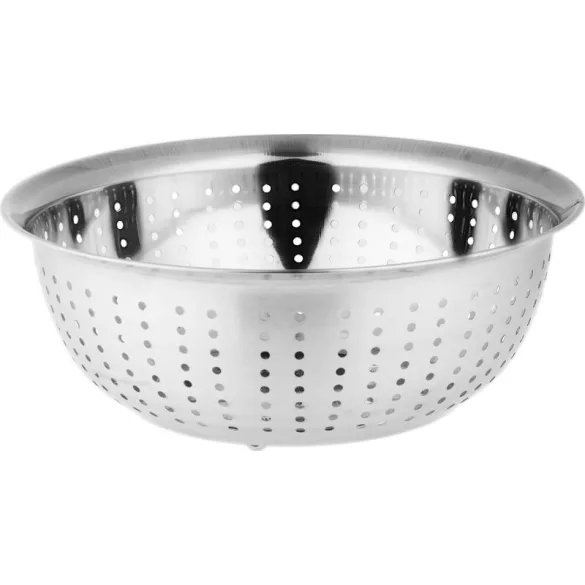 Szűrőedény, MagicHome, 26,5 cm, tálkával, kerek lyukak, rozsdamentes acél, mosogatógépben mosható