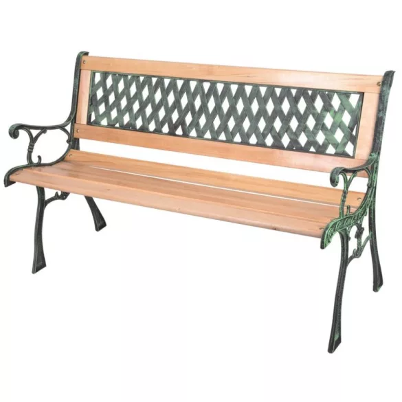 Strend Pro Godiva kerti pad, 120 x 55 x 75 cm, barna/zöld, fémvázas fa-műanyag kialakítás, kültéri használatra