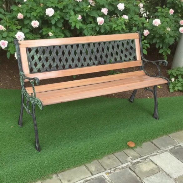 Strend Pro Godiva kerti pad, 120 x 55 x 75 cm, barna/zöld, fémvázas fa-műanyag kialakítás, kültéri használatra
