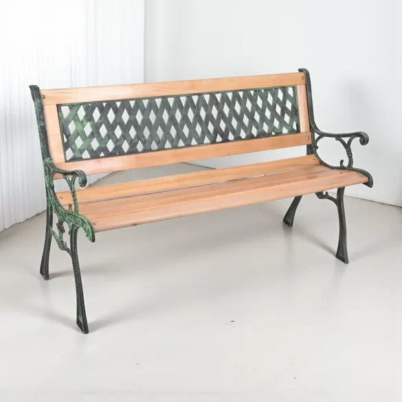 Strend Pro Godiva kerti pad, 120 x 55 x 75 cm, barna/zöld, fémvázas fa-műanyag kialakítás, kültéri használatra