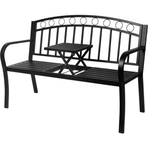 PEGI fém kerti pad asztallal - 127x53x84cm
