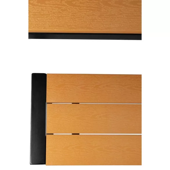 Strend Pro Gardiva kerti asztal és pad garnitúra, 118 x 58 x 75,5 cm, barna, masszív fémvázas fa kialakítás, kültéri használatra
