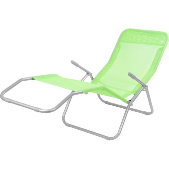 Strend Pro Jamaica napozóágy, 140 x 60 x 95 cm, zöld, összecsukható fémvázas kialakítás, állítható pozícióval, légáteresztő hálós fekvőfelülettel