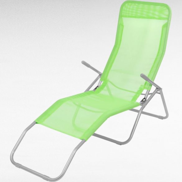 Strend Pro Jamaica napozóágy, 140 x 60 x 95 cm, zöld, összecsukható fémvázas kialakítás, állítható pozícióval, légáteresztő hálós fekvőfelülettel