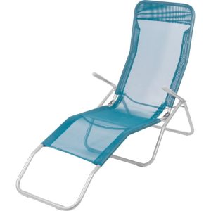 Strend Pro Jamaica napozóágy, 140 x 60 x 95 cm, kék, összecsukható fémvázas kialakítás, állítható pozícióval, légáteresztő hálós fekvőfelülettel