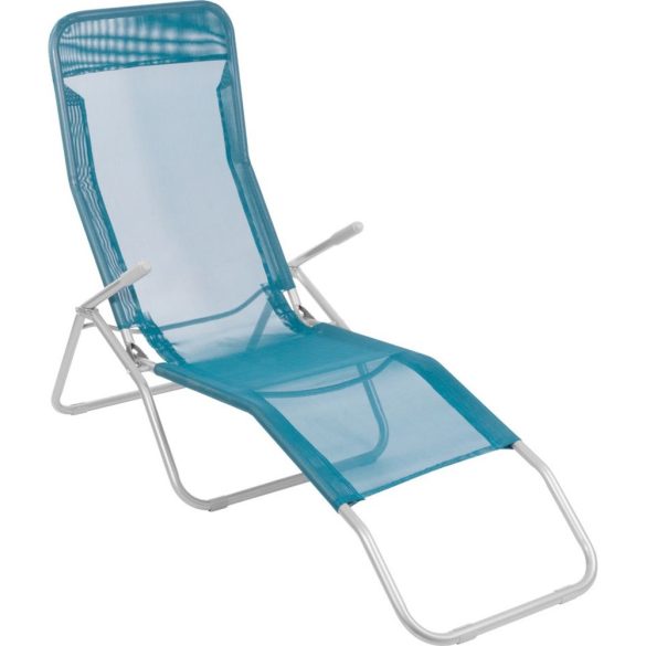 Strend Pro Jamaica napozóágy, 140 x 60 x 95 cm, kék, összecsukható fémvázas kialakítás, állítható pozícióval, légáteresztő hálós fekvőfelülettel