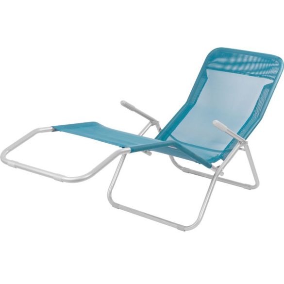 Strend Pro Jamaica napozóágy, 140 x 60 x 95 cm, kék, összecsukható fémvázas kialakítás, állítható pozícióval, légáteresztő hálós fekvőfelülettel