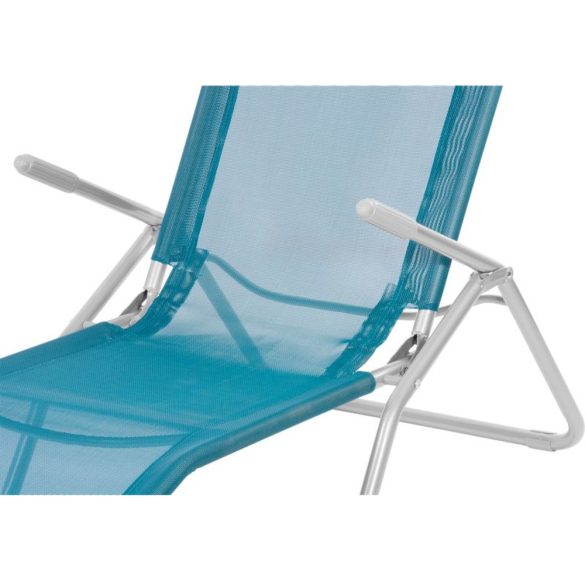 Strend Pro Jamaica napozóágy, 140 x 60 x 95 cm, kék, összecsukható fémvázas kialakítás, állítható pozícióval, légáteresztő hálós fekvőfelülettel