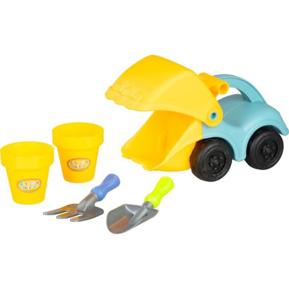 Homokozó játékkészlet, Strend Pro, 5 db, markológéppel, 2 pohárral, lapáttal és villával, gyerekeknek, homokozóhoz és strandhoz, könnyen hordozható