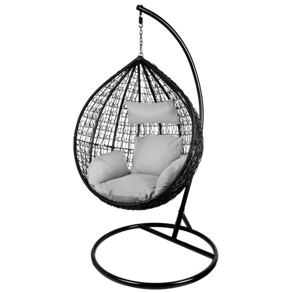 BORNEO NATURAL PE rattan függőfotel - fekete