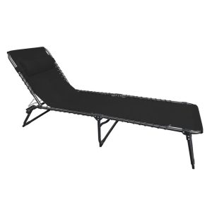 VERACRUZ állítható napozóágy - fekete - 190x58x28 cm