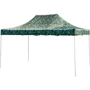 FESTIVAL 60 kerti sátor, 3 x 6 m, álcázás, profi, UV ellenálló ponyva, oldalfalak nélkül