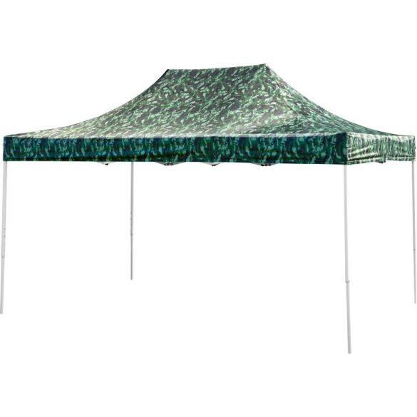 FESTIVAL 60 kerti sátor, 3 x 6 m, álcázás, profi, UV ellenálló ponyva, oldalfalak nélkül