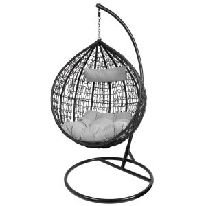 BORNEO NATURAL PE rattan függőfotel - szürke