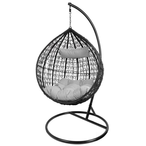 BORNEO NATURAL PE rattan függőfotel - szürke