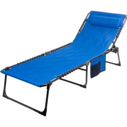 BOGOTA napozóágy oldalzsebbel - kék 188x55x27cm