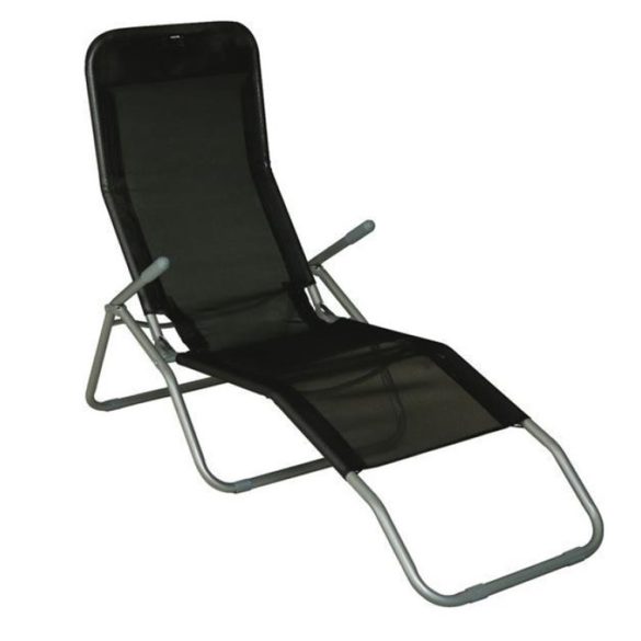 Strend Pro Jamaica napozóágy, 140 x 60 x 95 cm, fekete, összecsukható fémvázas kialakítás, állítható pozícióval, légáteresztő hálós fekvőfelülettel