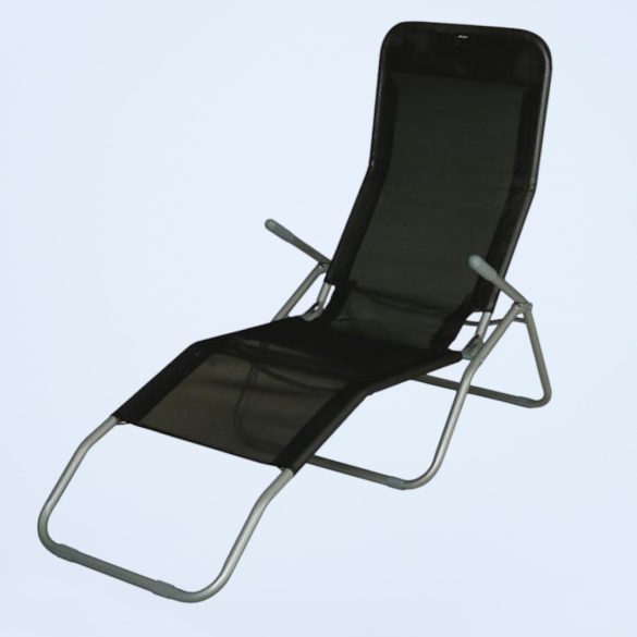 Strend Pro Jamaica napozóágy, 140 x 60 x 95 cm, fekete, összecsukható fémvázas kialakítás, állítható pozícióval, légáteresztő hálós fekvőfelülettel