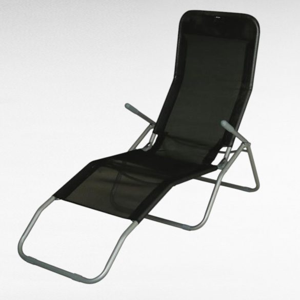 Strend Pro Jamaica napozóágy, 140 x 60 x 95 cm, fekete, összecsukható fémvázas kialakítás, állítható pozícióval, légáteresztő hálós fekvőfelülettel